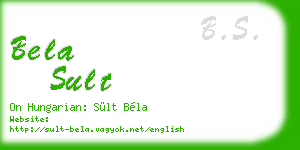 bela sult business card